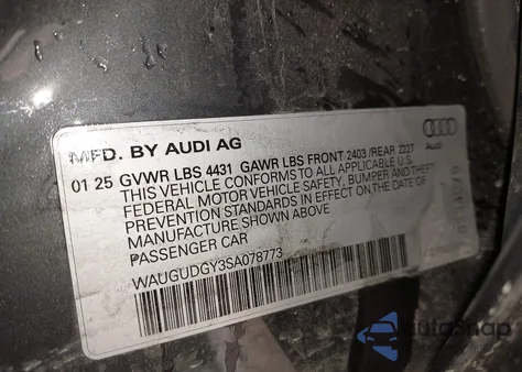 2025 Audi A3 Premium 40 Tfsi Quattro S Tronic from USA, damaged, VIN WAUGUDGY3SA078773